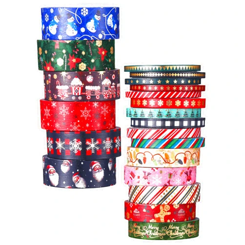 Outus 21 Rolls Washi Tape Holiday Washi Tape Stripe Tape Decorative Self Adhesive Tape for DIY Crafts Scrapbooking Present Wrapping Party Favors (Classic)