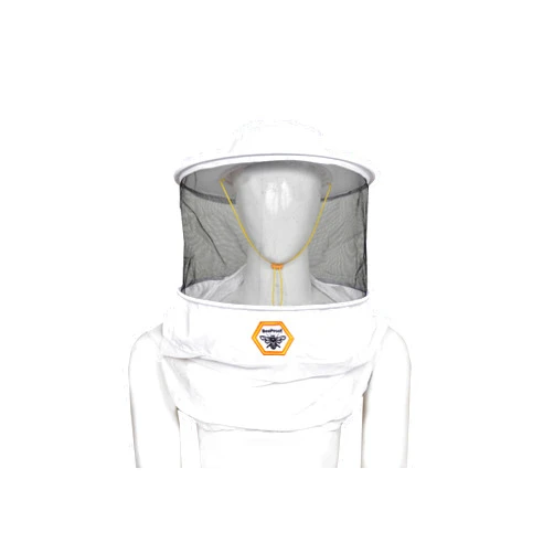 Bee Proof BP105 Beekeeping Veil Rounded with High Visibility for Beekeepers - 3-Layer Hat (White, One Size)