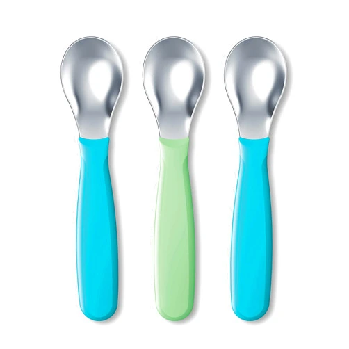 NUK Kiddy Cutlery Spoons, 3 Pack, 18+ Months Blue & Green