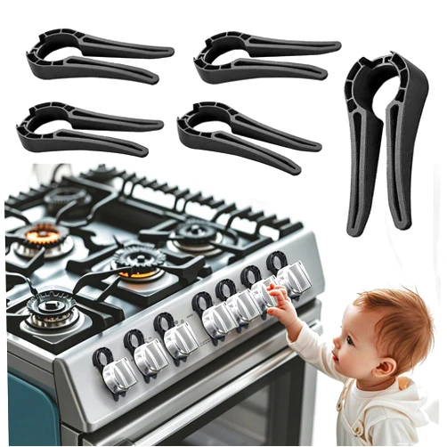 DAZHUO Gas Stove Knob Locks, Baby Oven Lock Child Safety Stove Guard & Gas Knob Safety Covers, Baby Proof Oven Lock, Durable Design Prevent Accidental Touch(5 Pack)