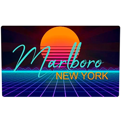 R and R Imports Marlboro New York 4 X 2.25-Inch Vinyl Decal Stiker Retro Neon Design