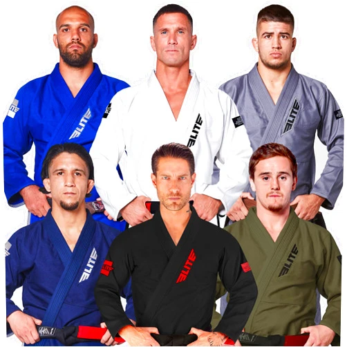 Elite Sports Bjj Gi for Men - Brazilian Jiu Jitsu Gi - Preshrunk sweat wicking Fabric - Machine washable - Free white Belt