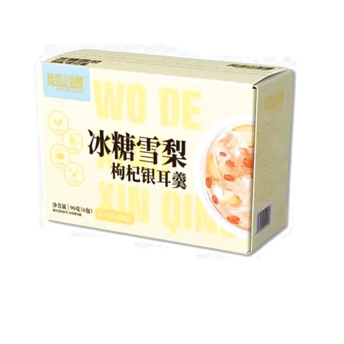 Snacksland Freeze-dried instant tremella soup without cooking. Just brew and it's ready to eat. Rich in snow pear, red dates and goji berries. Instant white fungus soup. A breakfast companion. 90g per box.