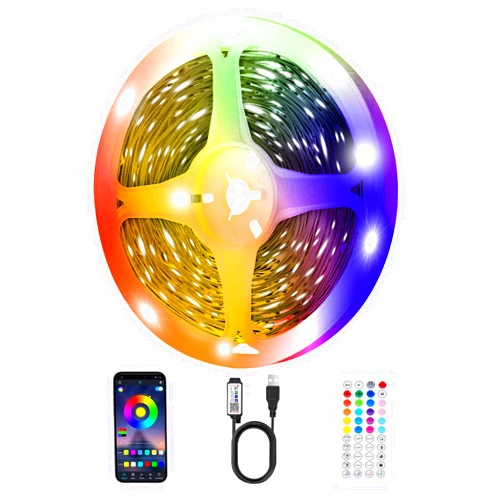 TK99SW LED Strip Lights for Bedroom, 32.8ft Smart RGB Music Sync Bluetooth App & Remote Control, USB-Powered LED Strip Lights for TV, Gaming, Bedroom, PC, Home Theater