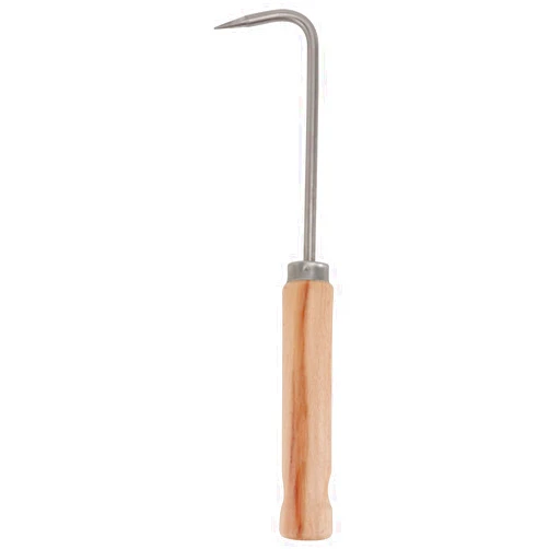 Gatuida Garden Hook Weeder with Wood Handle, L-Shape Single Claw Hook Crack Weeder Manual Garden Digging Cultivator Weed Remover Tool for Patio Lawn Yard
