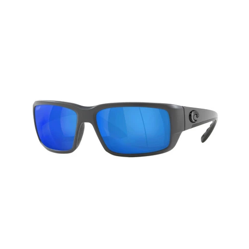 Costa Del Mar Mens Fantail Rectangular Sunglasses, Matte Grey/Blue Mirrored Polarized-580P, 59 mm