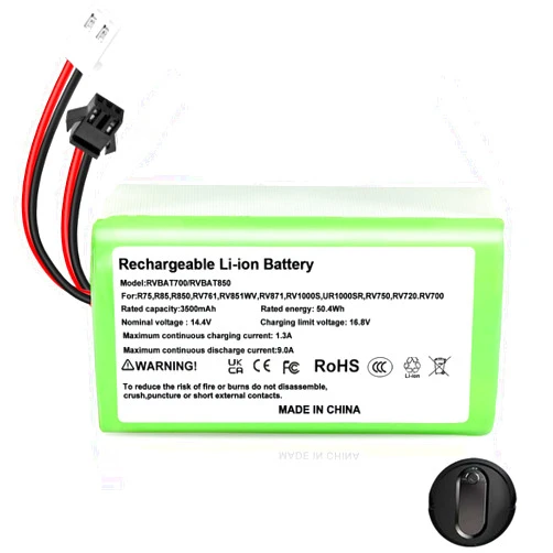 Xpopox 3.5Ah RVBAT850 Battery Replacement for Shark Ion Robot RV1001AE R75 R85 R761 RV850 RV1000S RV1000VL RV750_N RV720_N (2-Prong Connector), and with Shark RV750, RV720, RV700(3-Prong Connector)