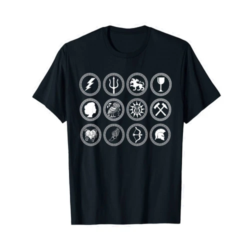 Agema Apparel Greek Gods and Goddesses of Olympus Greek Mythology T-Shirt