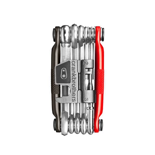 Crankbrothers Multi Tool M 17 Bike Tool - MTB Multi-Tool Black & Red - 17 bicycle tools (17 in 1 tool), ergonomic and lightweight