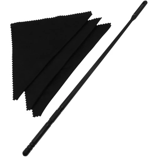 Ergonflow Flute Cleaning Rod with 3pcs Cleaning Swabs Flute Cleaning Kit Flute Cleaner Flute Polishing Cloth, Black