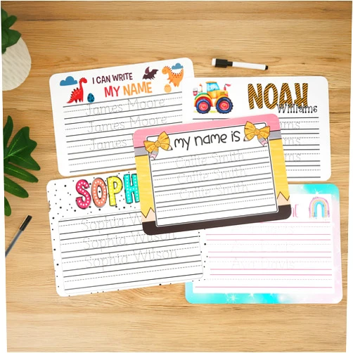 Generic Personalized Tracing Board | Custom Name Acrylic Handwriting Board | 5 Styles are Available, with A Dry-Erase Pen | Handwriting Practice Gift for Kids