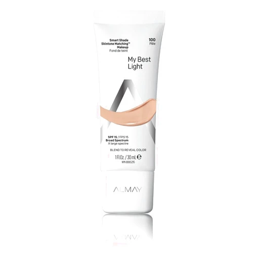 Almay Skintone Matching Foundation, Smart Shade Face Makeup, Hypoallergenic, Oil Free-Fragrance Free, Dermatologist Tested with SPF 15, My Best Light, 1 Oz