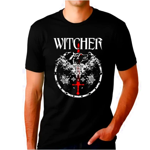 Fire Fit Designs Witcher Shirt - Toss A Coin Shirt - Wolf Witchers Graphic T-Shirt - Mens Warrior Wolf Shirts Men