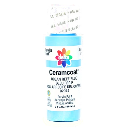 Delta Creative Ceramcoat Acrylic Paint in Assorted Colors (2 oz), 2074, Ocean Reef Blue