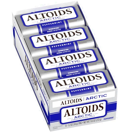 JÁCLER ALTOIDS Arctic Peppermint Mints, 1.2-Ounce Tin (Pack of 8)