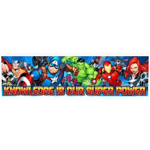 Eureka Marvel Superheroes 'Knowledge is Our Super Power' Poster and Classroom Decoration, 12'' x 45''