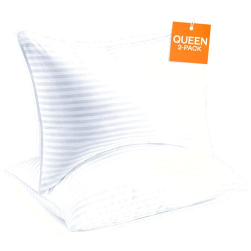 Sleep Restoration Gel Pillow - (2 Pack Queen) Best Hotel Quality Comfortable and Plush Cooling Gel Fiber Filled Pillow