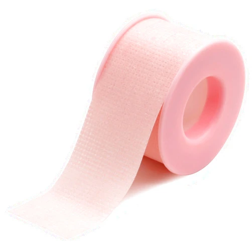 Miuffue Lash Tape, Sticky Silicone Adhesive Pain-Free Removal Eyelash Tape, Pink Sensitive Breathable Lash Tech Supplies, Medical Micro-Porous Eyelash Extension Tape - 1 in x 4 Yds, 1 Roll