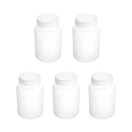 Bettomshin 5Pcs 500ml PE Plastic(Food Grade) Bottles, Wide Mouth Lab Reagent Bottle, Liquid/Solid Sample Seal Sample Storage Container with Graduated Scale