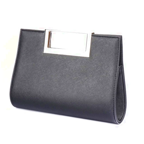WALLYN'S Clutch Purse for Women PU Leather/Straw Evening Party Metal Grip Cut it out Handbag with Shoulder Chain Strap