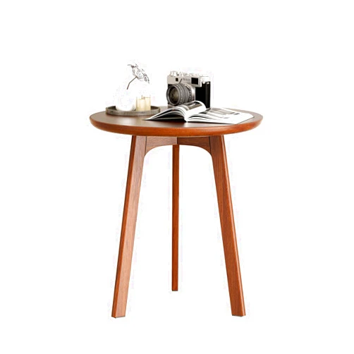 Tinblin Solid Walnut & Oak Round Side Table – Mid-Century Modern Design, Perfect for Small Spaces, Versatile Use as Bedside Table, Mini Table, or Plant Stand (Walnut)