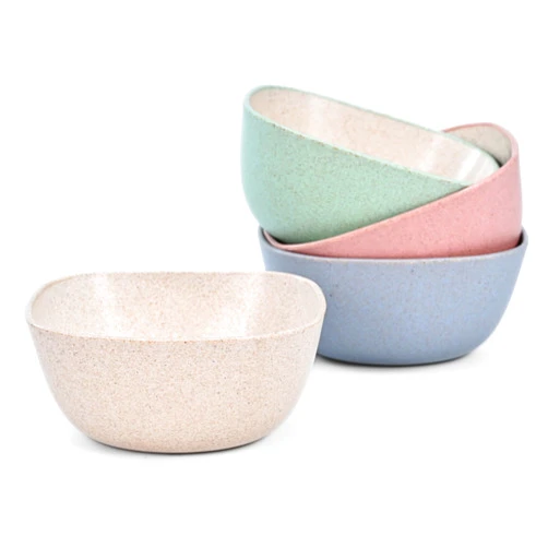 Eha Earth-Friendly Small Soup Bowls For Kitchen | Set of 4, 10 oz | Ice Cream Bowl | Dessert Bowls | Made with Rice Husk | Microwave Safe Bowl | Wheat Straw Bowls | Multicolor