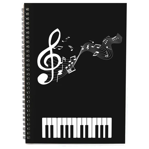 MAXCURY Blank Sheet Music Composition Manuscript Staff Paper Art Music Notebook Black 100 Pages 26x19cm