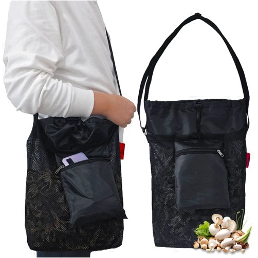 Cover Geny 2 Pc Morel Mushroom Mesh Foraging Bag with Bottom Support, Mushroom Hunting Bag Black Harvesting Foraging Tote Bag, Adjustable Picking Bag, Sacks for Mushrooms