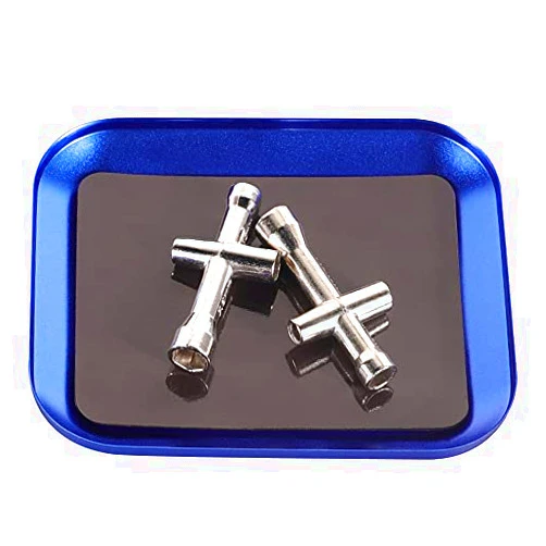 WEISHUJI Alloy Screw Tray with Magnetic Pad, Screws Disk Pallet, Aluminium Screw Tray for RC Model and Phone Repair, Blue