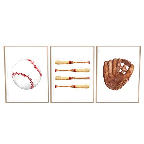 Generic AnyDesign Baseball Wall Art Prints Sports Theme Posters Baseball Paper Wall Arts for Living Room Bedroom Classroom Decoration, 11 x 14 Inch, 3 Sheets, Unframed, white