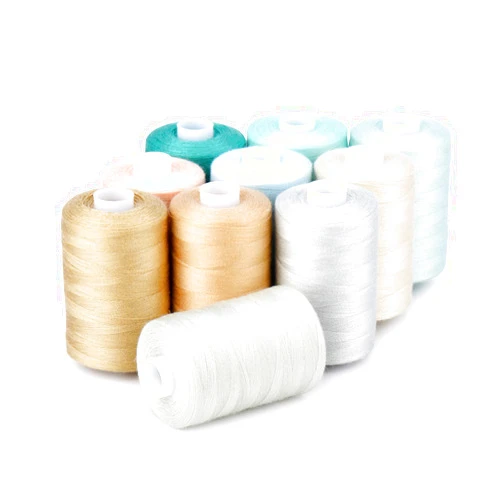 Funthread Sewing Thread Set, 10 Light Colors, 1000 Yards, Polyester, 40S/2