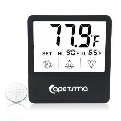 Capetsma Aquarium Thermometer, Digital Touch Screen Fish Tank Thermometer with Large LCD Display, Stick-on Tank Temperature Sensor Ensures Accurate Reading for Aquarium Terrarium Amphibians and Reptiles