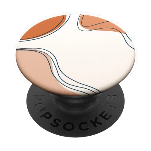 The Best Neutral Beige Designs Minimalist Neutral Cream Color Light Brown Line Art PopSockets Adhesive PopGrip