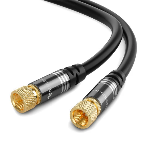 BlueRigger RG6 Coaxial Cable (Male F Type Connector Pin, Gold Plated, Triple Shielded) – Digital Audio Video Coax Cable Cord for HDTV, CATV, Cable Modem, Satellite Receivers (15FT)