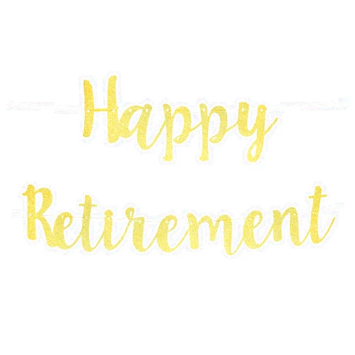 GUMOTCY Happy Retirement Banner-NO DIY, Gold Glitter Happy Retirement Party Decorations Banner for Women & Man，Company & Family Party Supplies for Retirement Banner
