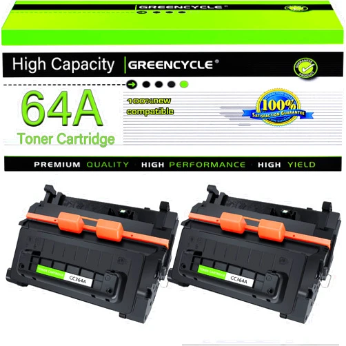 greencycle 64A Compatible Black Toner Cartridge Replacement for HP 64A CC364A for Laserjet P4014dn P4014n P4015dn P4015n P4015tn P4015x P4515n P4515tn P4515 Printer Ink Cartridge (2PK)