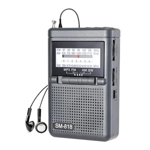 SEMIER Portable AM FM Radio, Shortwave Transistor Pocket Radio Walkman with Loud Speaker, Headphone Jack, 1200mAh Rechargeable Battery Power, Support TF Card/USB Playing for Indoor Outdoor