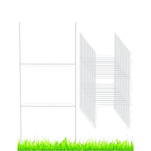 CPTC FLRAE 20 Pack Yard Sign Stakes Metal, 18'' x 7'' H Frame Wire Stakes for Yard Signs for Corrugated Plastic Signs Halloween Yard Sign Holder