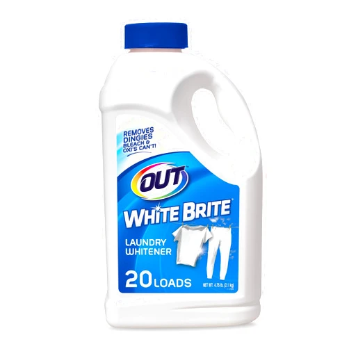 OUT White Brite Laundry Whitener Bleach Alternative, Stain Remover Detergent Booster Powder for Clothes, 4 Pound 12 Ounce Bottle