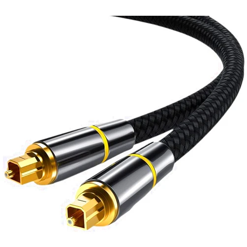 SROMGEE Optical Audio Cable, Optical Cable for Soundbar 6 FT Nylon Braided Digital Audio Optical Cable for Audio System, Sound Bar, TV, Vizio, Home Theatre, PS4, Xbox One, Samsung, LG