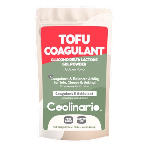 Coolinario Glucono Delta Lactone - GDL Tofu Coagulant (4 Oz) Mild Acidulant & Coagulant for Tofu, Cheese & Baking | Gentle Sweet-Tart Flavor | Perfect for Molecular Gastronomy & Food Preservation