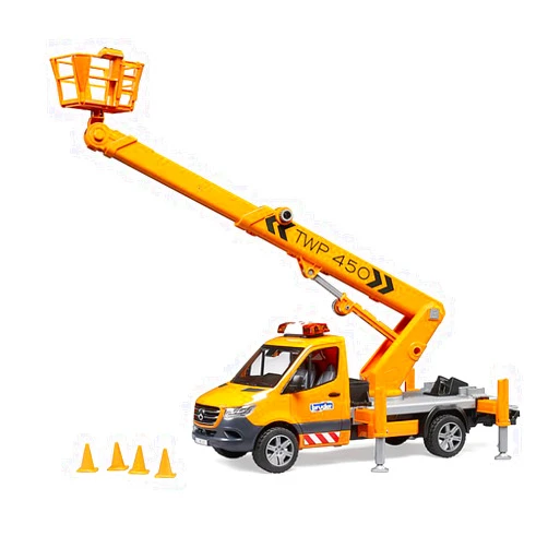 Bruder 02679 MB Sprinter Service Truck/Crane, Man Basket w L/S Module