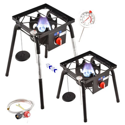ARC Advanced Royal Champion ARC CSA Approval Stander Propane Burners For Outdoor, Single Propane Burner with Threaded Legs Option to Adjustable Height, 29,000BTU Cast Iron Portable Propane Stove Great For Camping Outdoor Cooking