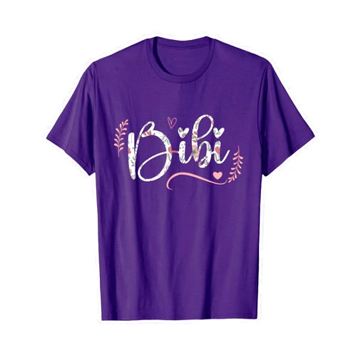 Wonderful Christmas Clothing Co Bibi Floral Grandma Christmas Mother's Day Grandparents T-Shirt
