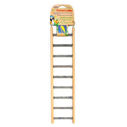 Penn-Plax Bird-Life Trimmer Plus Cement & Wood 9 Step Ladder – Cement Made from Crushed Sea Shells – Great for Small Birds (BA243)