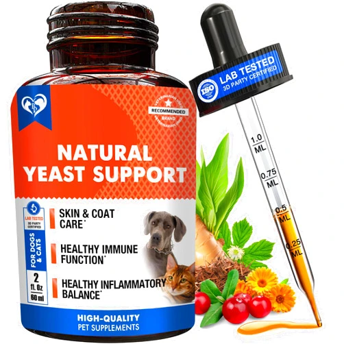 Beloved Pets Natural Cats & Dogs Yeast Infection Anti Itch Treatment - Itchy Ears, Skin & Allergy Symptoms Relief - Reduces Inflammation & Relieves Irritation - Herbal Medicine Supplement Drops