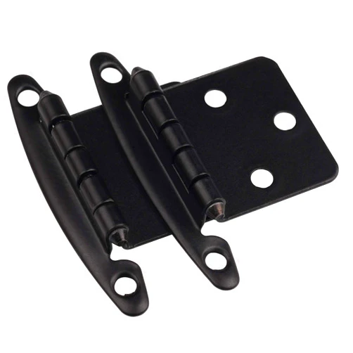 DecoBasics (25 Pairs Pack/50 Pcs) Matte Black, Non Self Closing/Free Swinging Variable Overlay Flush Cabinet Hinge