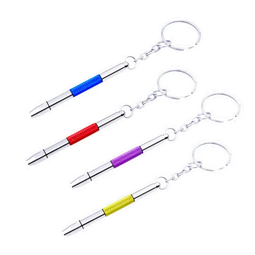 HIQU and HIST 4 Pcs Mini Eyeglass Screwdriver, 4 in 1 Watches Precision Screwdriver Kit, Eyeglass Repair Set, Sunglass Watch Toy Repair with Keychain, Stainless Steel Alloy Watchmaker Tool(4 colors)