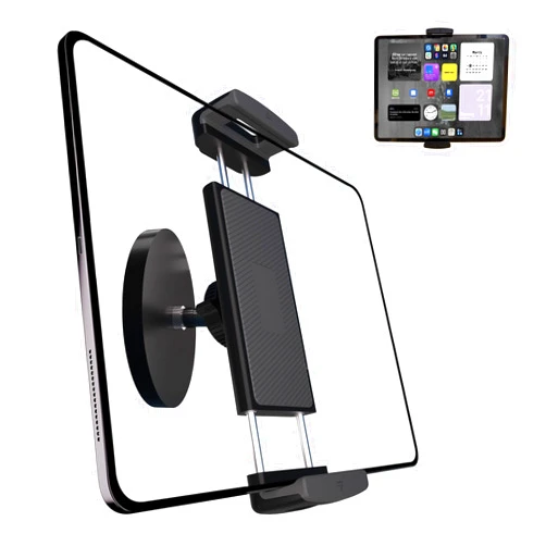VasSmtCPH Magnetic Tablet Mount Holder Fridge Mount Stand for Cabinet Whiteboard Gym Warehouse and More fits 4.7-12.9 inch Phones and Tablets, 360°Adjustable 3.5
