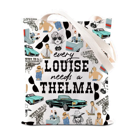 ZJXHPO Friend Tote Bag Louise Needs A Thelma Reusable Grocery Shopping Bag Thelma Shoulder Bag Road Trip Gift